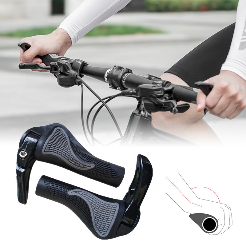 Ergonomic bicycle grips with shock absorption and horns (1 pair)