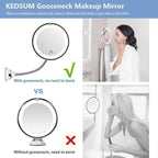 10x magnification LED illuminated makeup mirror