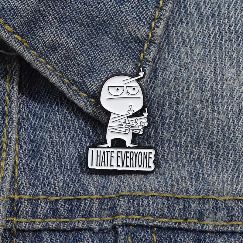 I HATE ALL funny brooch