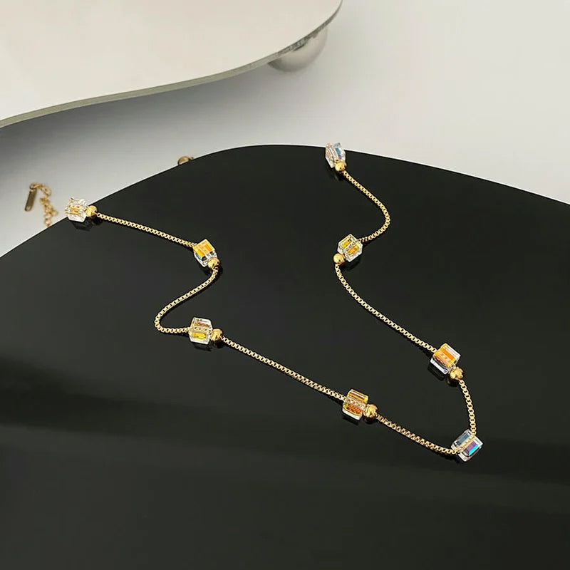 Niche Design Crystal Bead Necklace