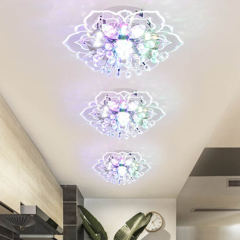 GlowPetal | LED Crystal Ceiling Light | Flower Shaped, RGB Color Changing & Energy Efficient