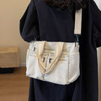 Single-colored Corduroy Tote Bag