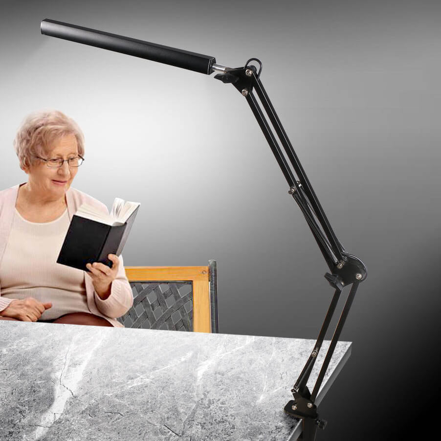LED Foldable Long Arm Clip Eye Protection USB Reading Table Lamp