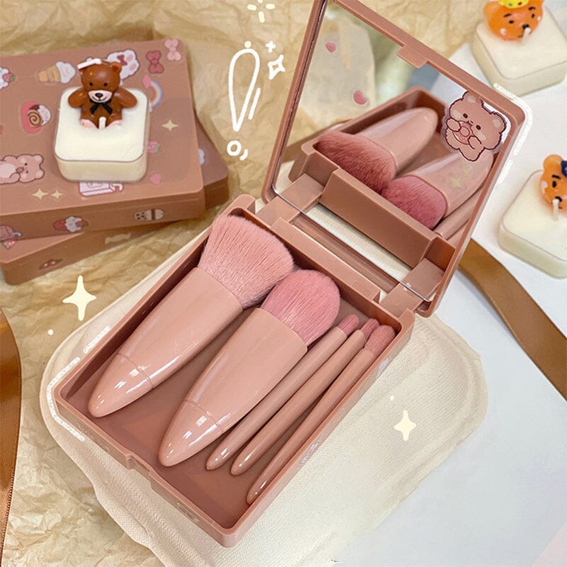 Portable Makeup Brush with Mirror