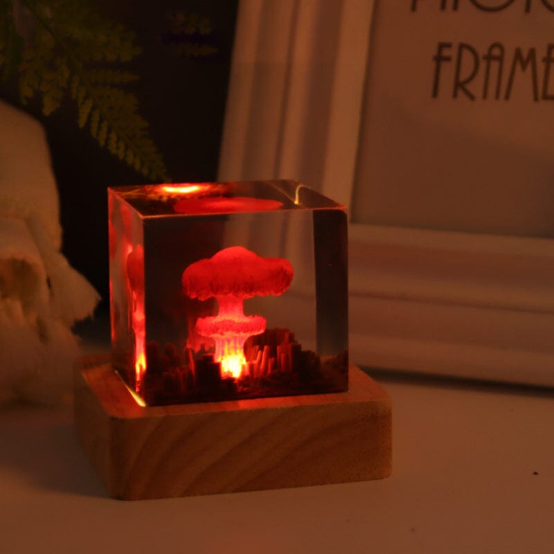 Resin lamp with explosive bombs