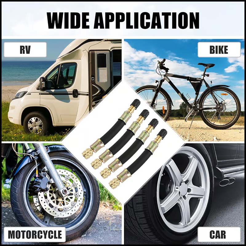 Universal flexible tire valve extensions