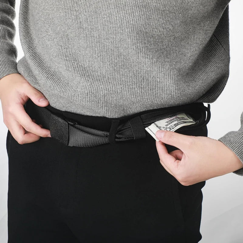Anti-theft belt with hidden wallet