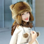 Sweet Faux Fur Raccoon Tail Parent-Child Plush Hat