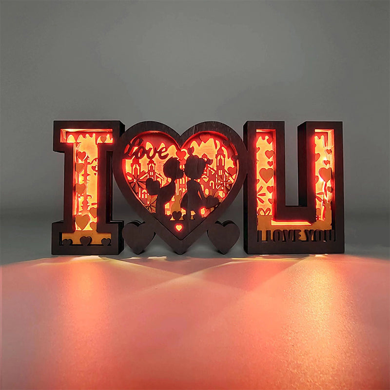 Valentine's Day 3D Wooden Carving Ornaments