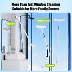 Window cleaning squeegee with spray function