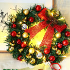 Christmas Wreath Branches Bells Christmas Lights String Decoration Lights