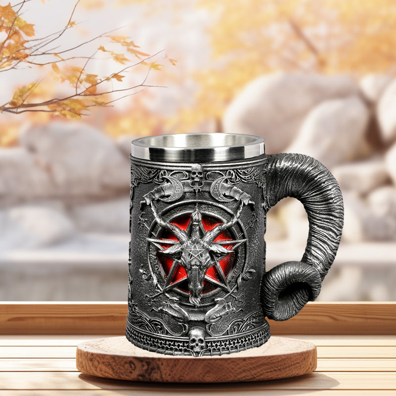 Creative Stainless Steel Medieval Mug Tankard for Beer Coffee