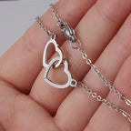 Two Hearts Necklace with Rotating Rose Gift Box
