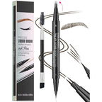 2-in-1 Dual-Ended Eyebrow Pencil with Micro-Fork Tip Applicator and Precise Brush Tip