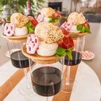 Wine glass for sausage platter