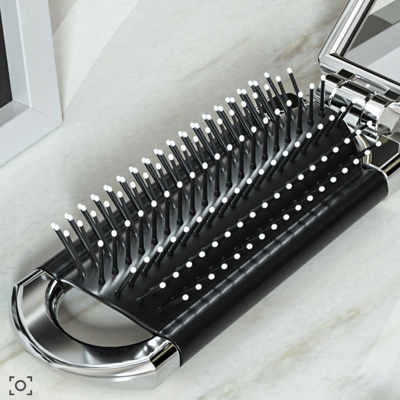 MirrorFlex Travel Mirror Hair Brush | Foldable & Compact | Practical Styling on the Go
