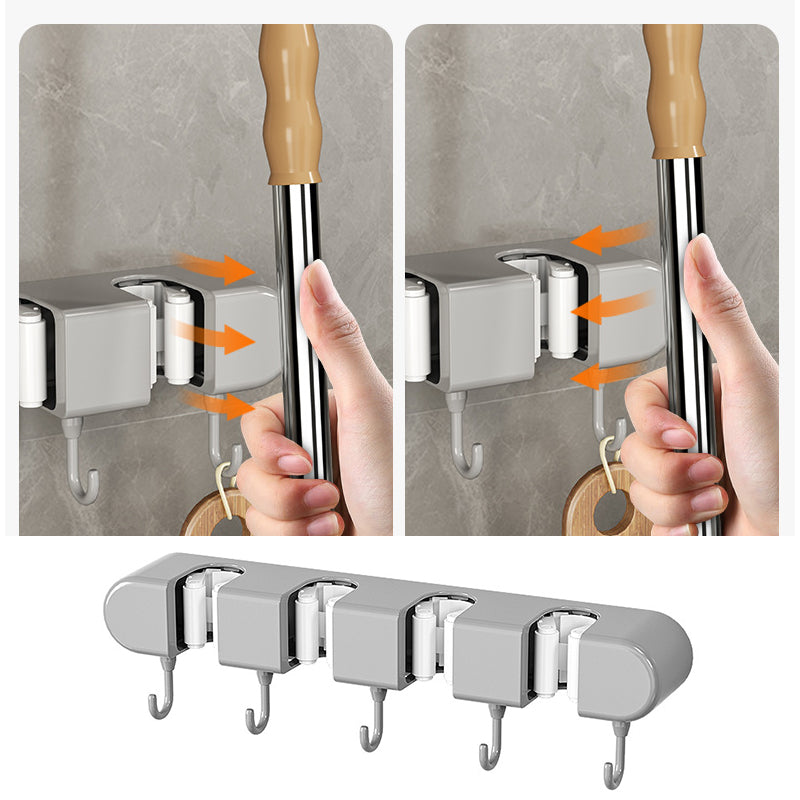 Multifunctional Mop Holder with Hooks