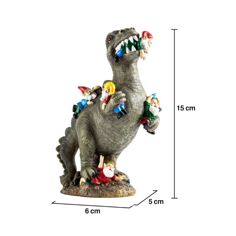 Dinosaur, the dwarf eats Ornament