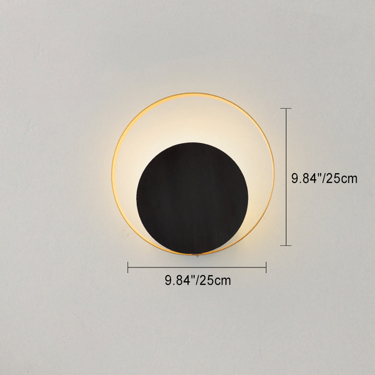 Modern Minimalist Iron Circle Ring 1-Light Wall Sconces Lamp For Bedroom