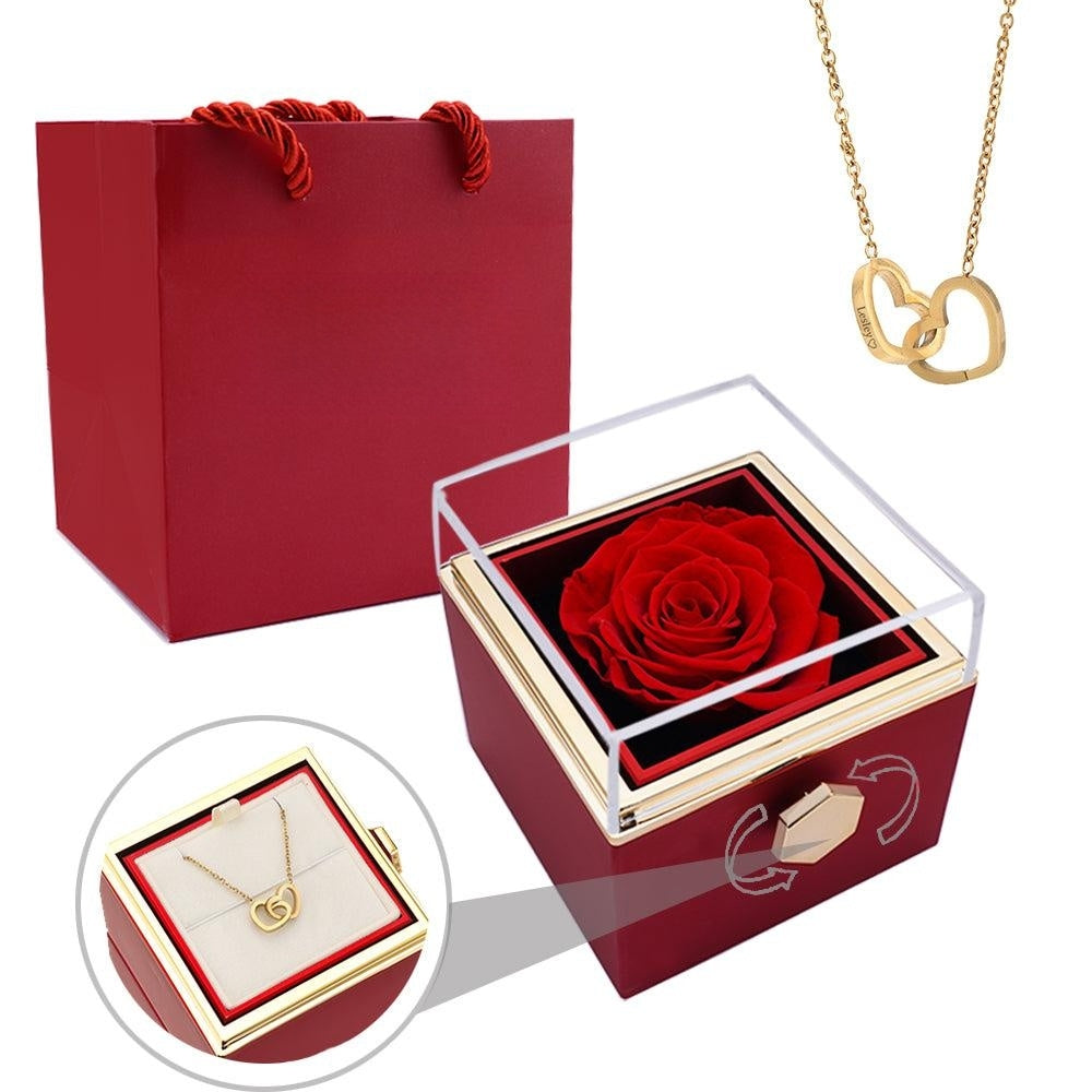 [Ideal Gift] Eternal Rose Box - With engraved necklace & artificial rose
