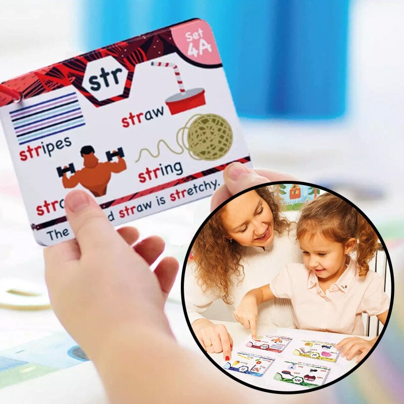 Phonics Flashcards - Learning to read in 20 steps - Digraphs CVC mixtures long vowel sounds