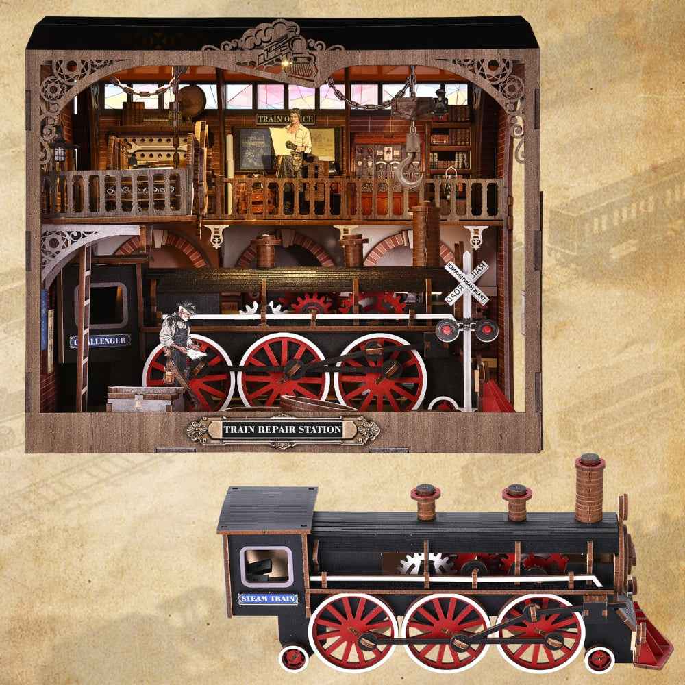 Train Repair Station DIY Book Nook Kit