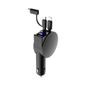 3-in-1 retractable quick charge car adapter