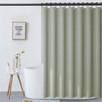 Light green linen shower curtain