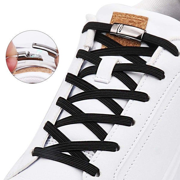 Magnetic lazy shoelaces metal buckle