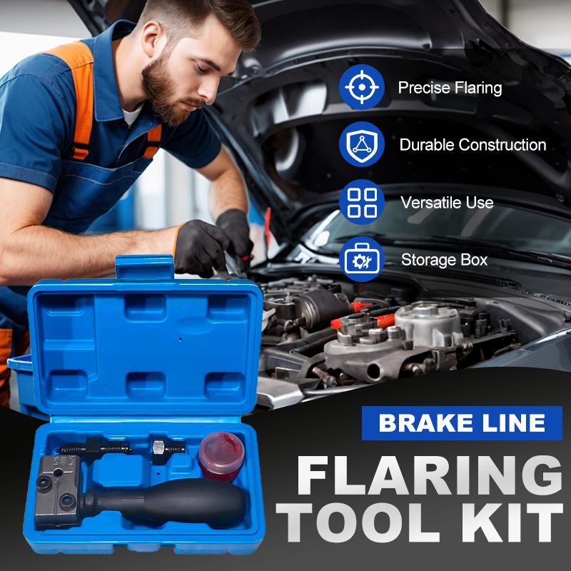 Universal tool for flaring brake lines for cars