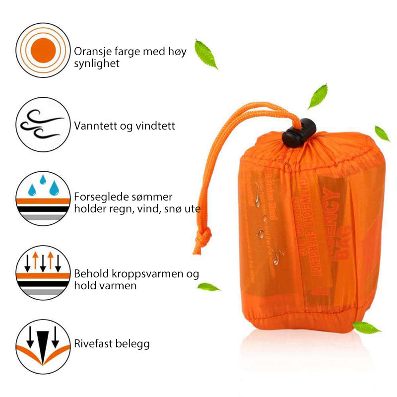 Waterproof sleeping bag for emergencies