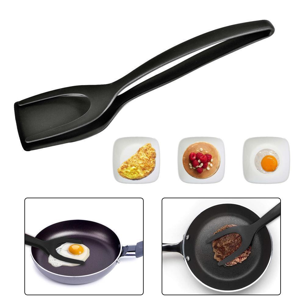 2-in-1 Tongs Handle and Elasticity Spatula
