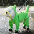 Dog Animal Shaped Overall Raincoat Waterproof Cover Including Tail