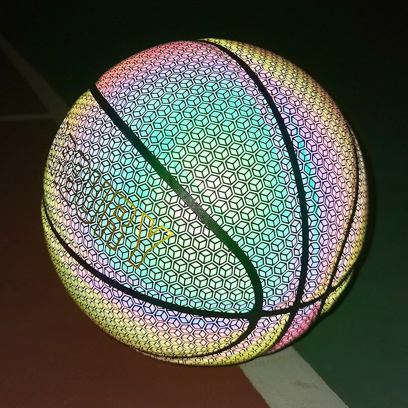 Cool Luminous Basketball, with Standard Size, Soft Leather and Moderate Bounce