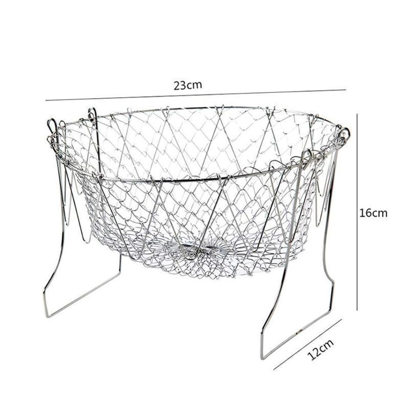 Chef Frying Basket Foldable Made of Stainless Steel