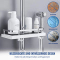 Shower rod storage shelf