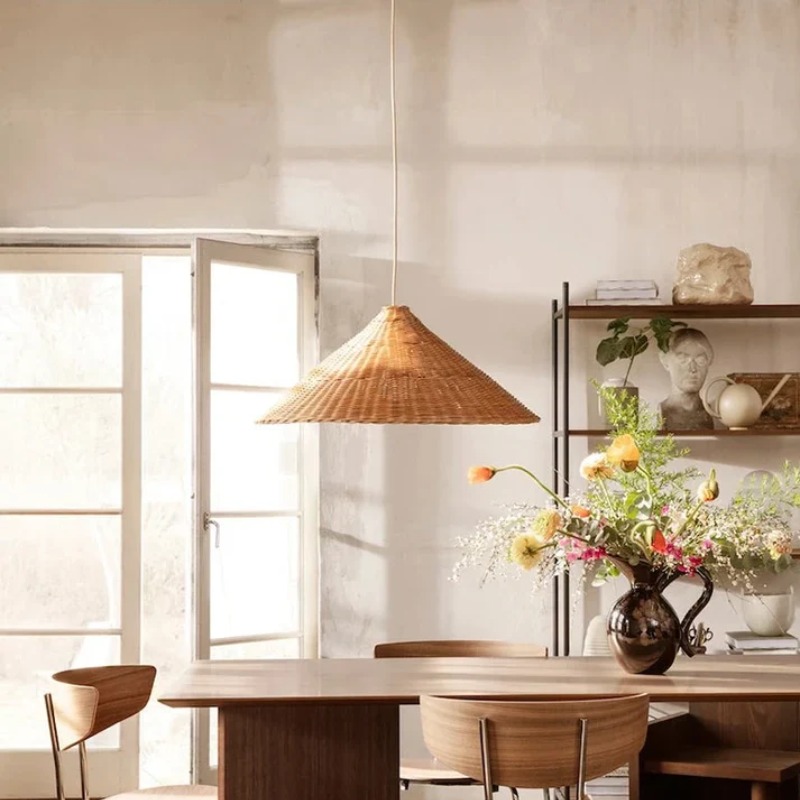 Scandinavian LED Pendant Lamp Made of Bamboo