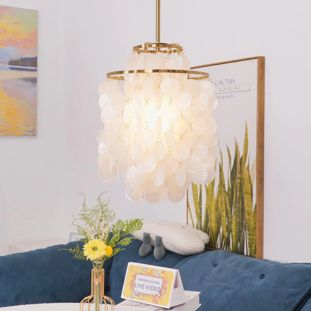 Stylish Vintage Lamp with Shells and Coastal Atmosphere