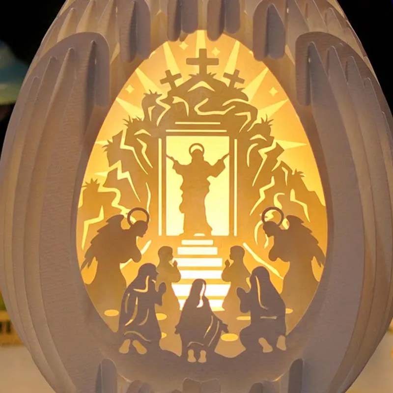 Easter 3D Paper Desk Lamp with Luminous Base