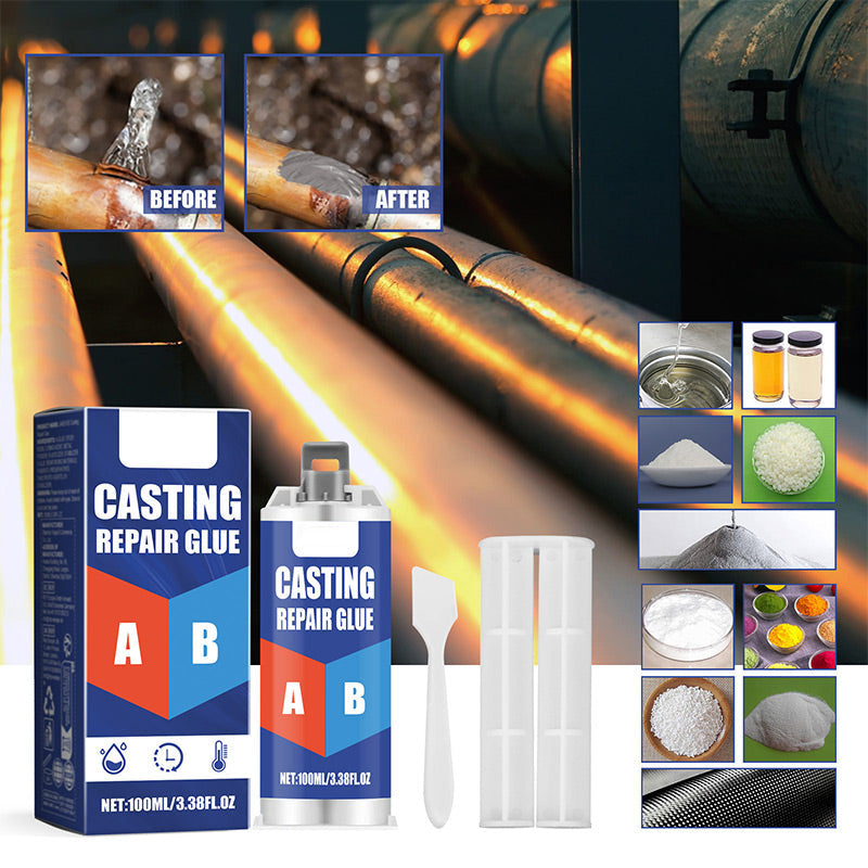 High temperature resistant metal casting repair adhesive