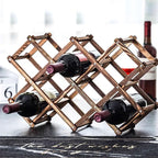 Folding Freestanding Wooden Wine Rack