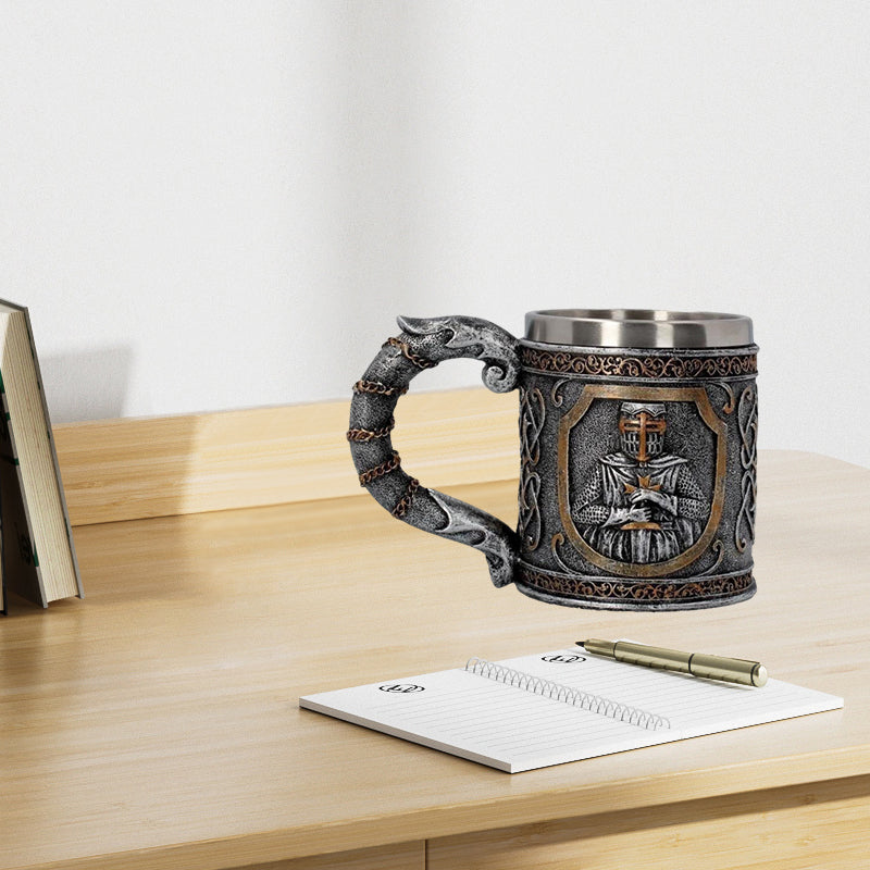 Creative Stainless Steel Medieval Mug Tankard for Beer Coffee