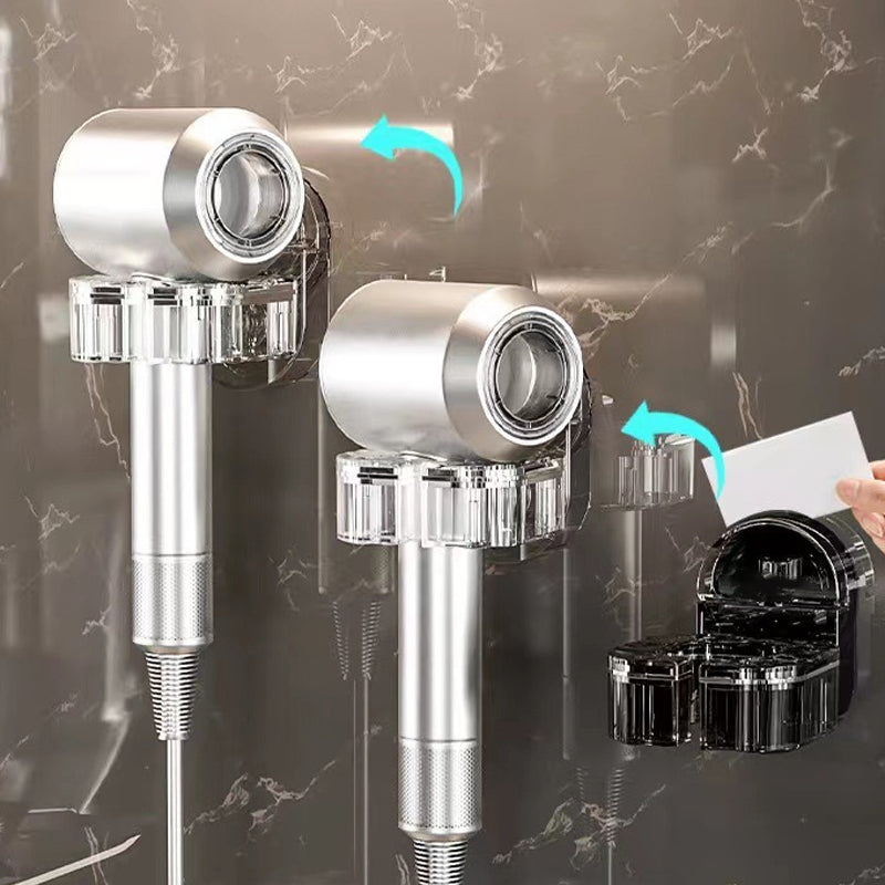 Rotating Hair Dryer Holder Without Drilling
