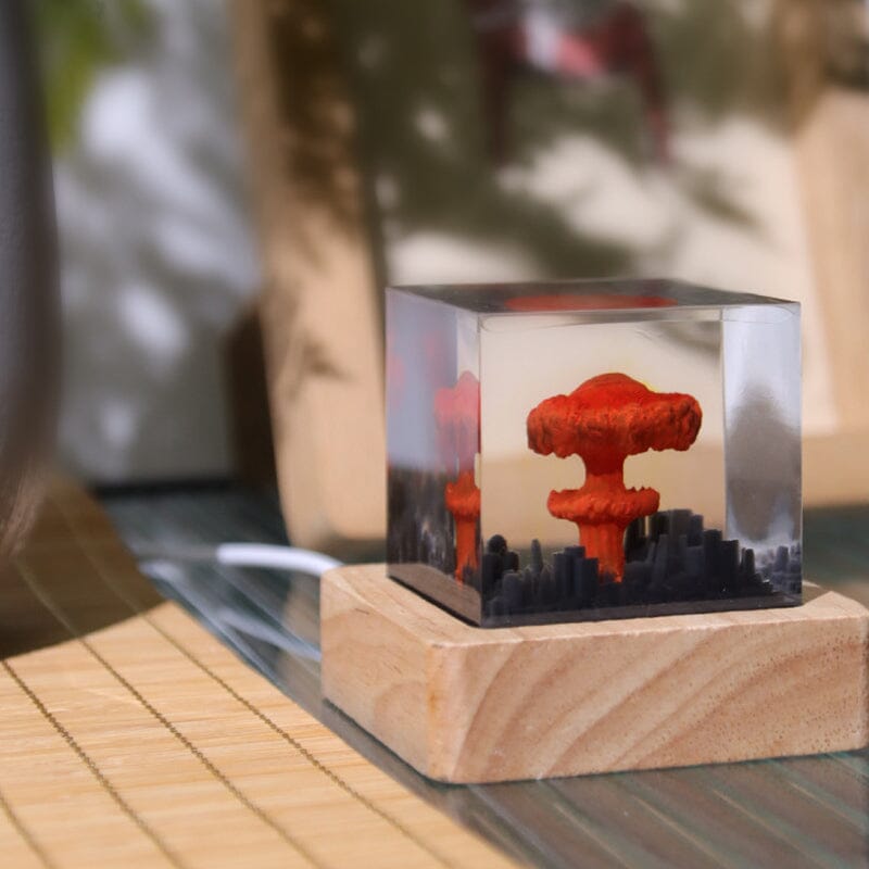 Resin lamp with explosive bombs