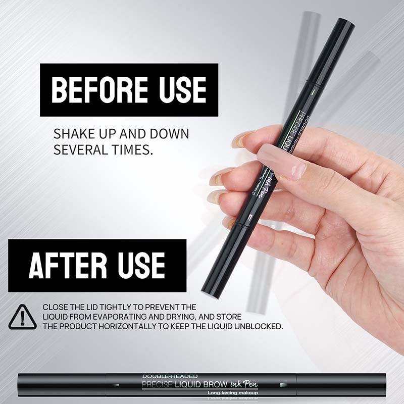 2-in-1 Dual-Ended Eyebrow Pencil with Micro-Fork Tip Applicator and Precise Brush Tip