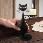 Candle holder black cat