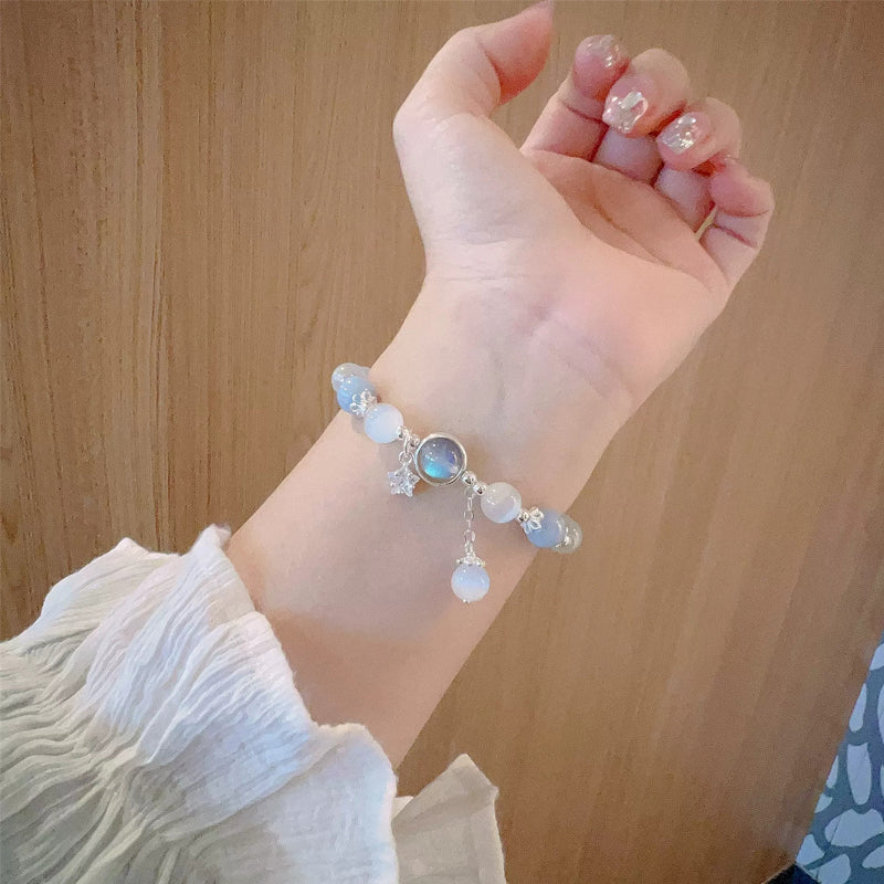 Imitation Cat's Eye Crystal Butterfly Bracelet