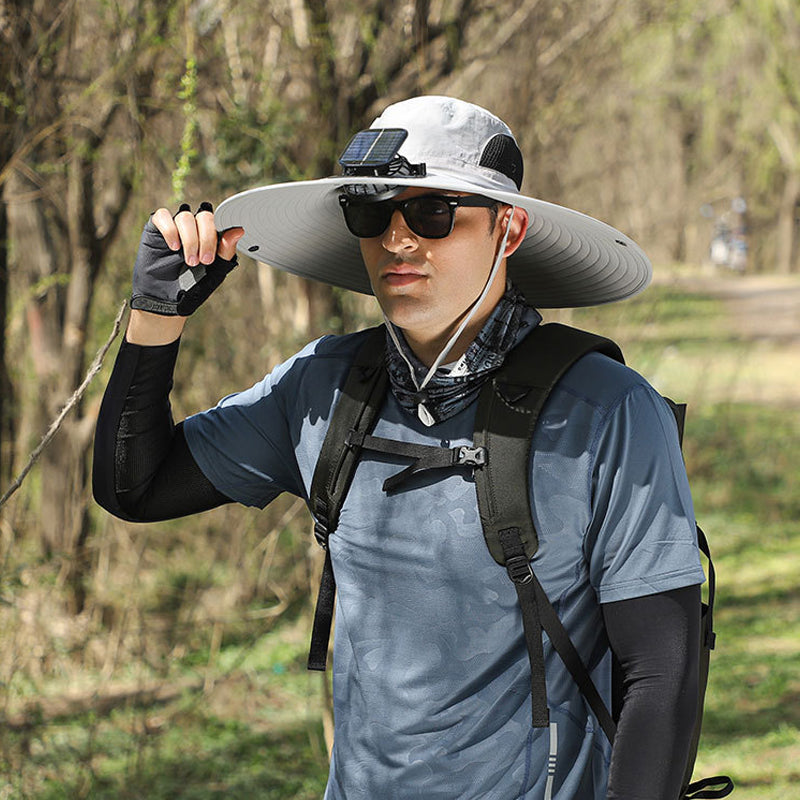 Solar and USB Charging Fan Outdoor Fishing Hat
