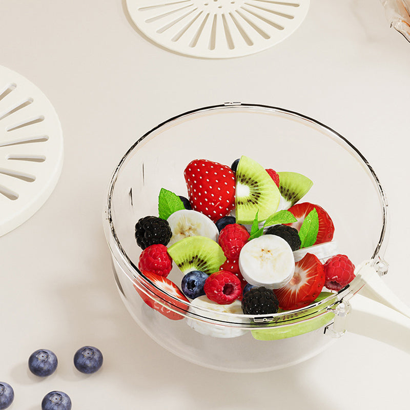 Multifunctional foldable handle drain bowl