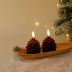 Flameless Pine Cone Candles